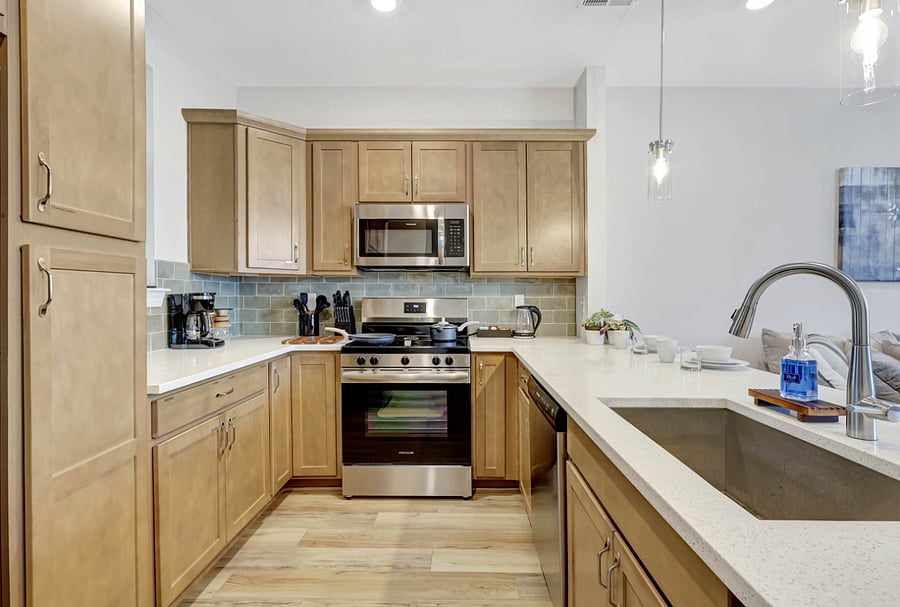 Large Kitchen Sink and Plenty of Cabinets