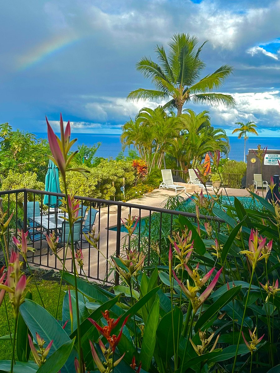 Took this 7.18.23 after rain. I love that you can sit on lanai and never get wet from rain, nor get hot or burnt from sun! Our unit is located perfectly out of direct sun.