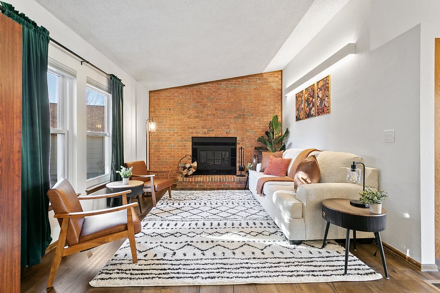 Cozy up by the fireplace with friends or just to read a book while sipping your morning coffee. 