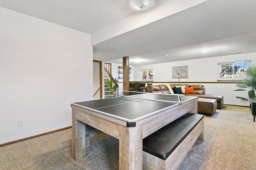 This gaming table converts into both a Ping Pong and Pool Table. It also can be used as a table for extra seating for dining or board games!