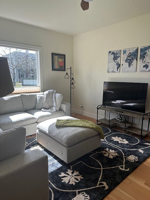 55" smart TV for a small fee we can add service for Youtube TV, HBO, and Paramount Plus