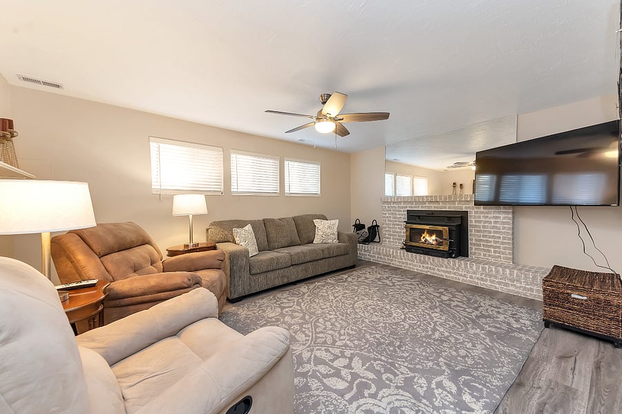 Lower Level Living Room with 65" TV