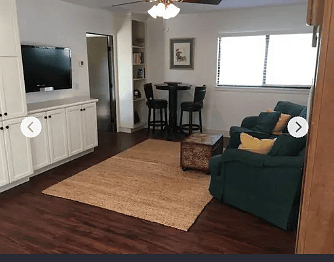Family room area studio first bedroom
