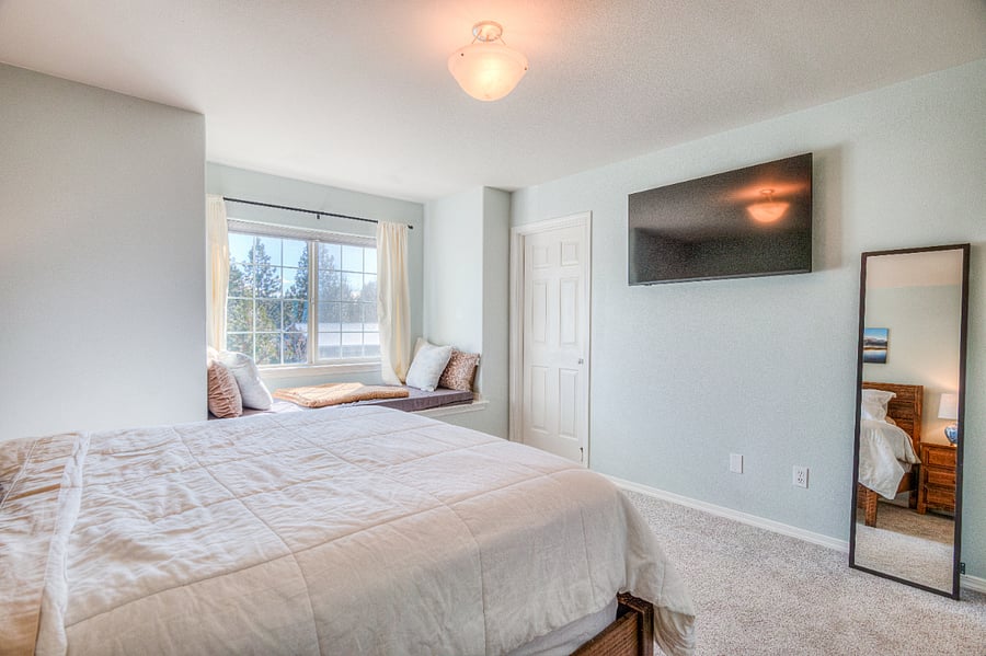 Second Bedroom with walk in closet and smart TV