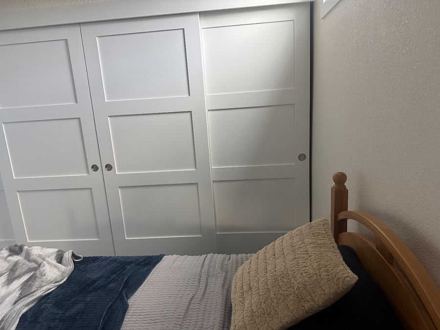 Bedroom with full-size Closet with storage above
Closet 