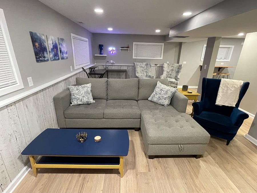 Downstairs tv room