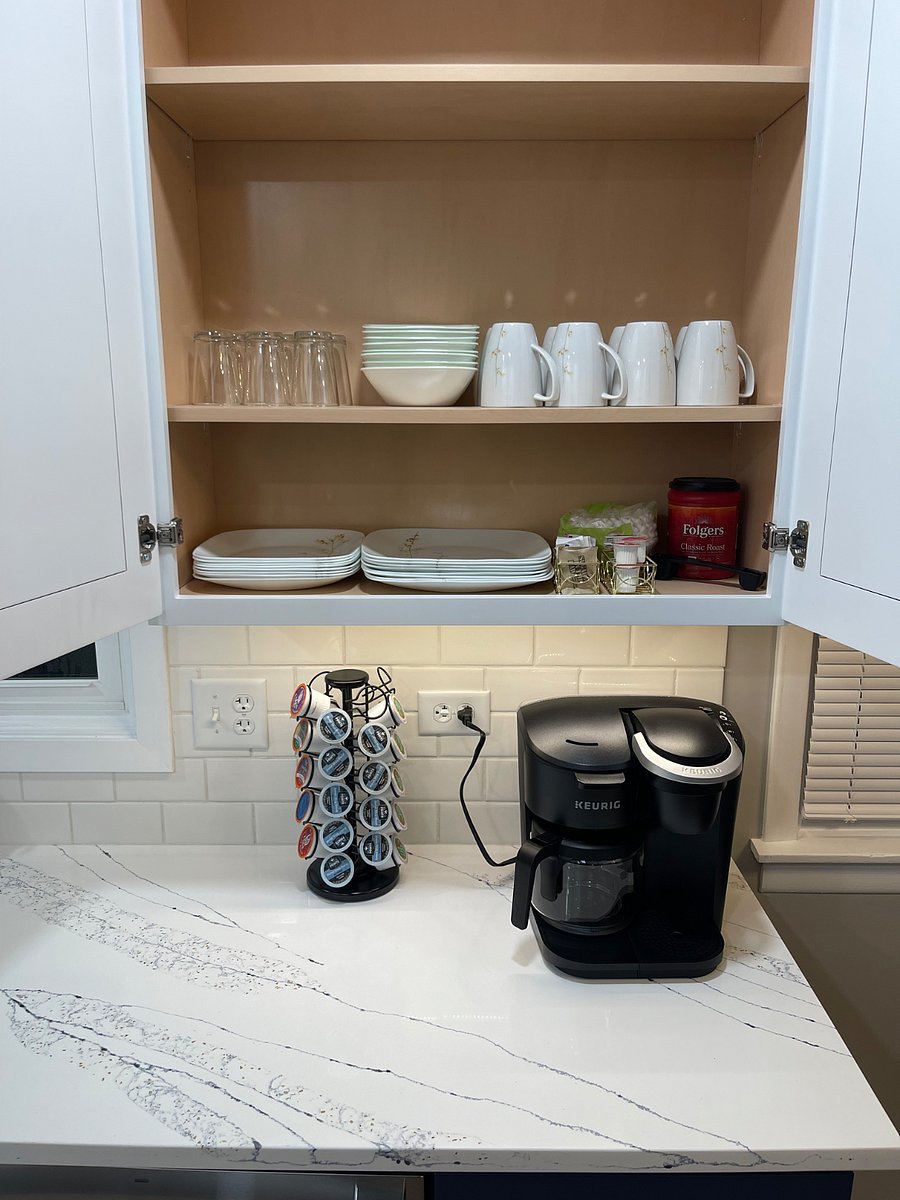 Coffee and tea station. Keurig and drip.