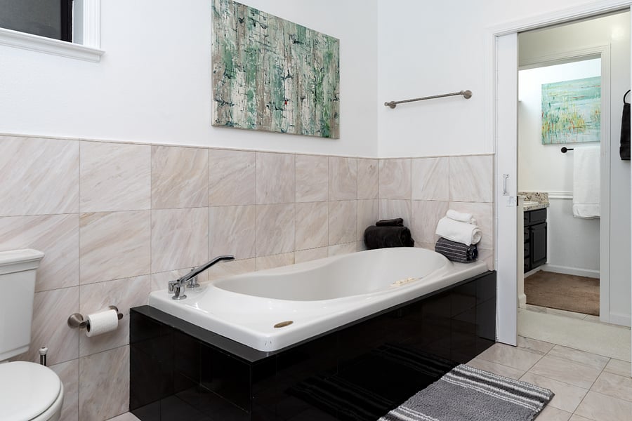 Real Jaccuzi brand spa tub.