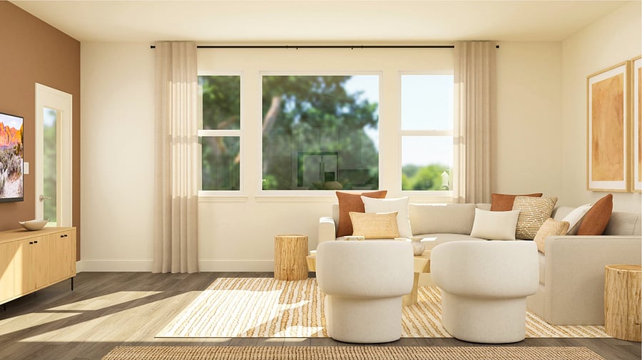 Living Room: Please note all photos are of model home. Photos will be updated upon completion of furnishing of home