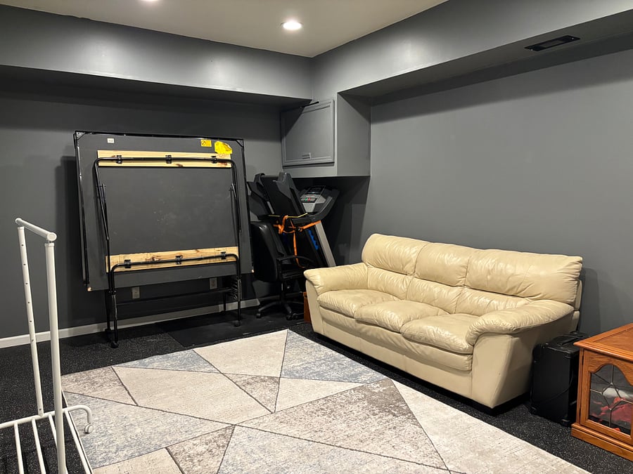 Game room with gym equipment