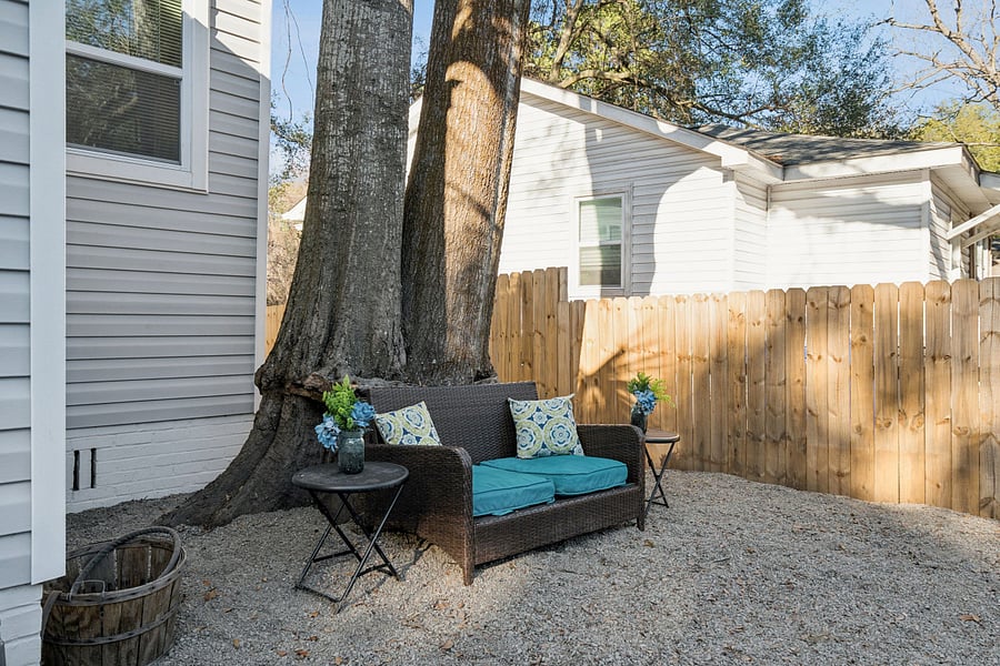 front patio under oak