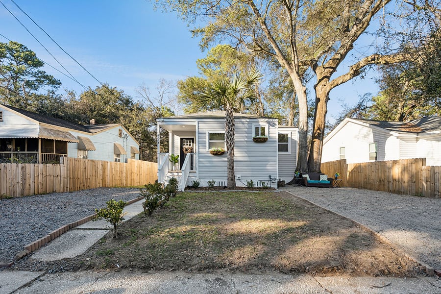 front yard. 3 parking spots