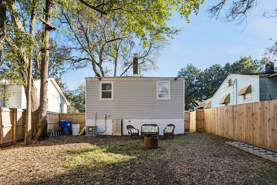 fenced in back yard