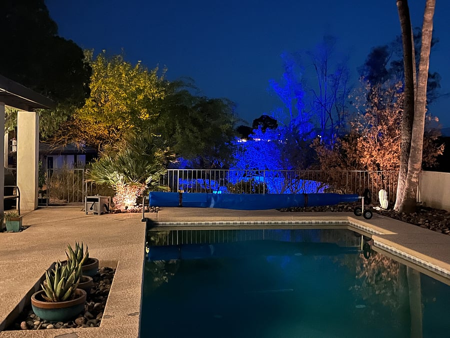 Night feelings with the backyard lighting on display
