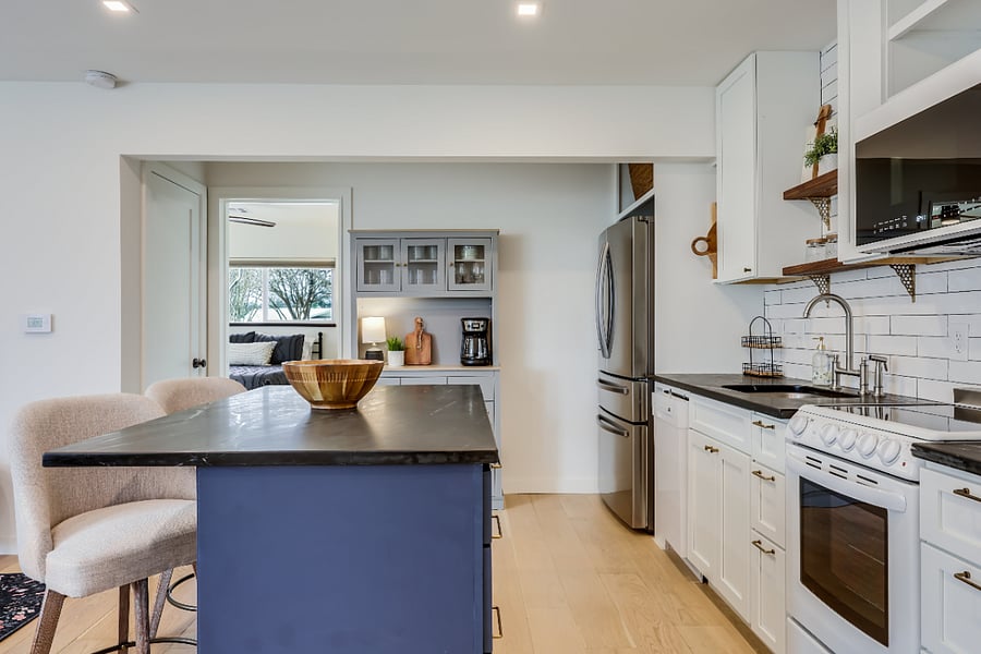 Euro-inspired kitchen thoughtfully equipped with everything you need to create amazing meals at home.