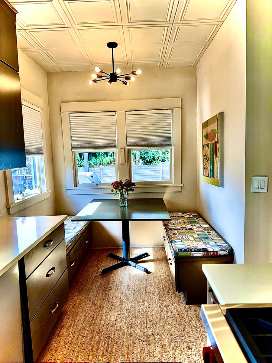 Kitchen nook looking out to the garden
