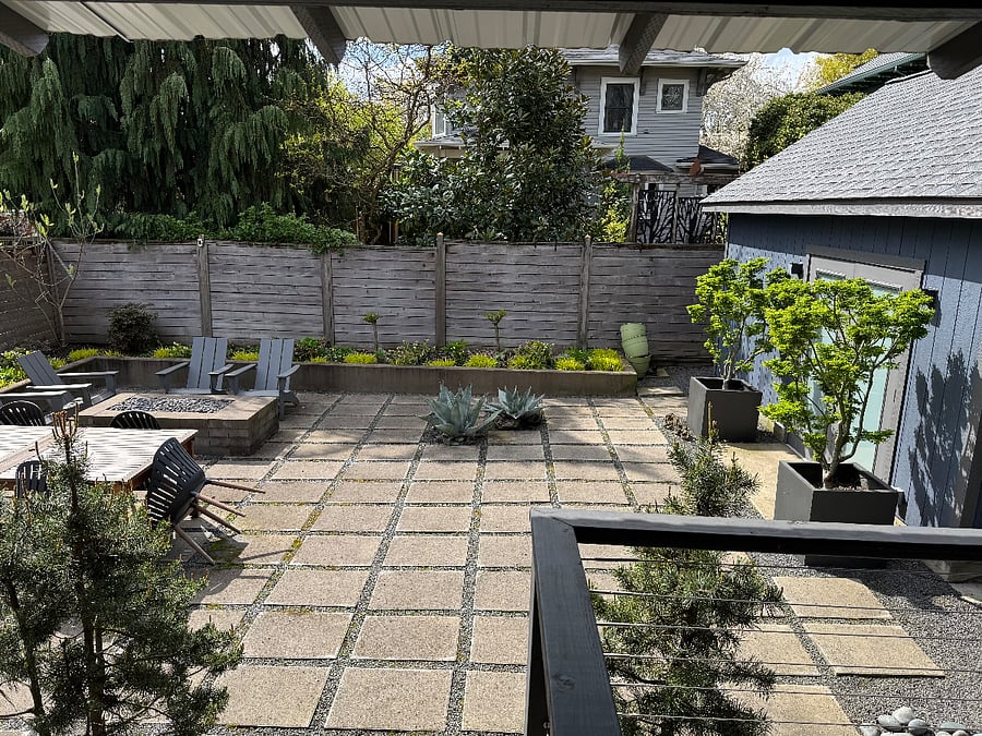 Back patio in early spring