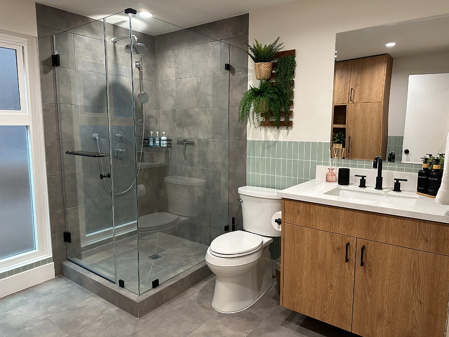 Gorgeous, newly remodeled bathroom.
