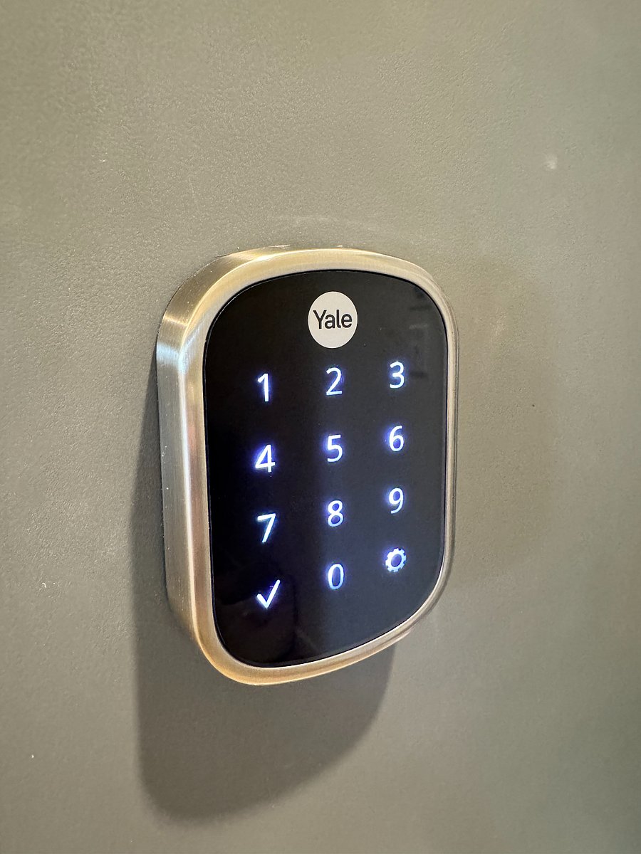 Yale system keyless smartlock entry into building as well as apartment