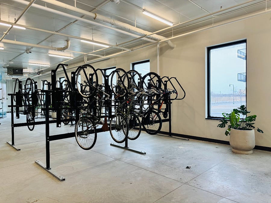 Bike and kayak storage area