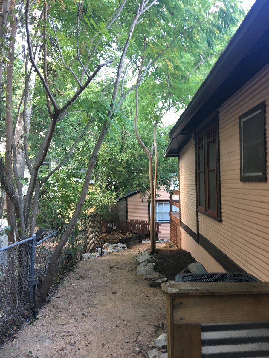 Parking and path to the back house.