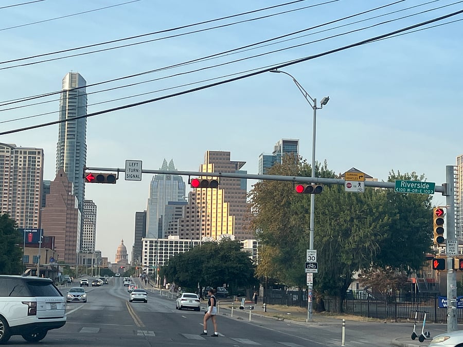South Congress Ave, a five minute walk from the house.
