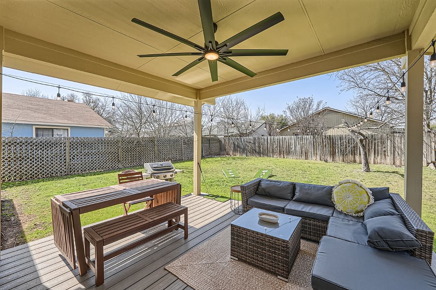 Covered Patio with Fan and Grill
