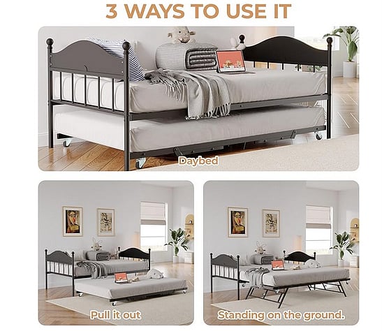 Trundle Bed, that folds out and lifts up to make a king size bed.