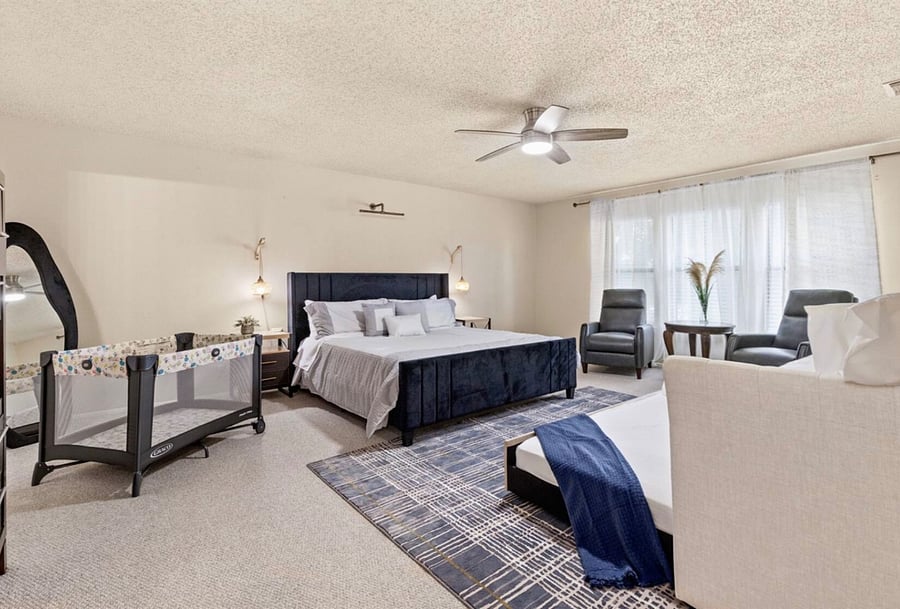 Second Floor - Master bedroom ready for infant. All beddings, towels and furniture are brand new.