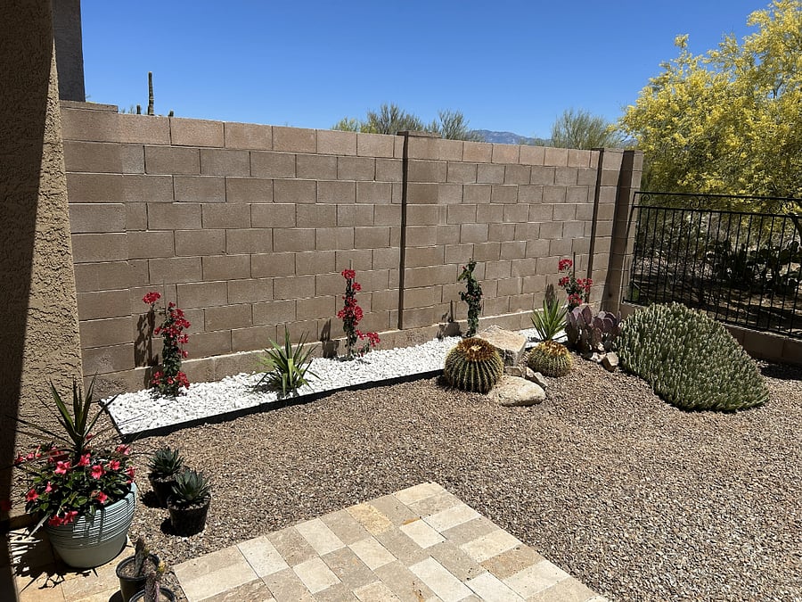 North East facing from patio