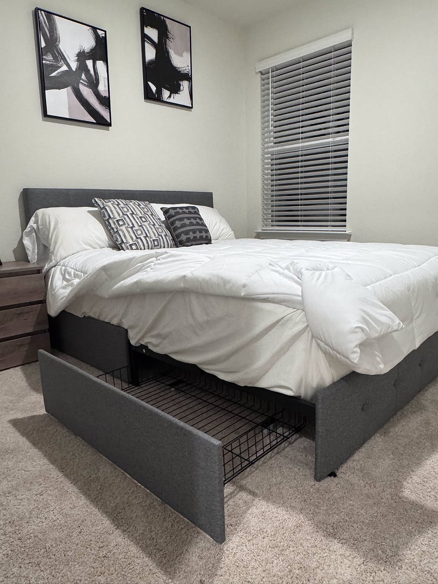 Bedroom 1 with under bed storage