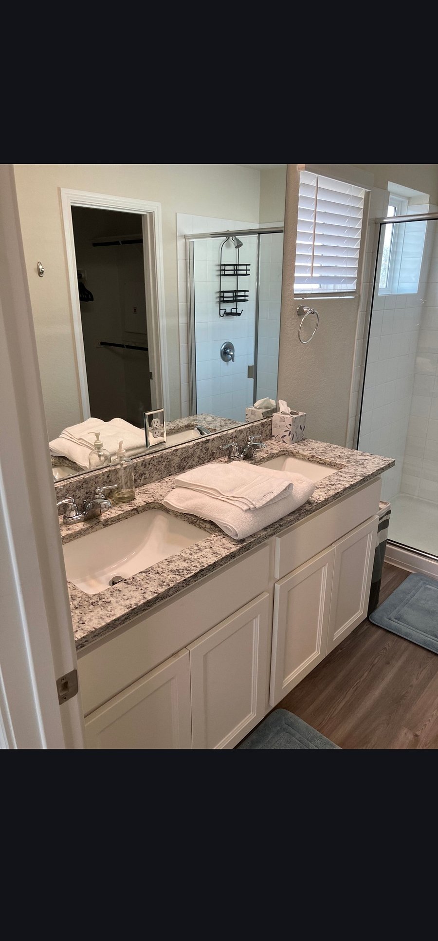 Master bath with closet off of it