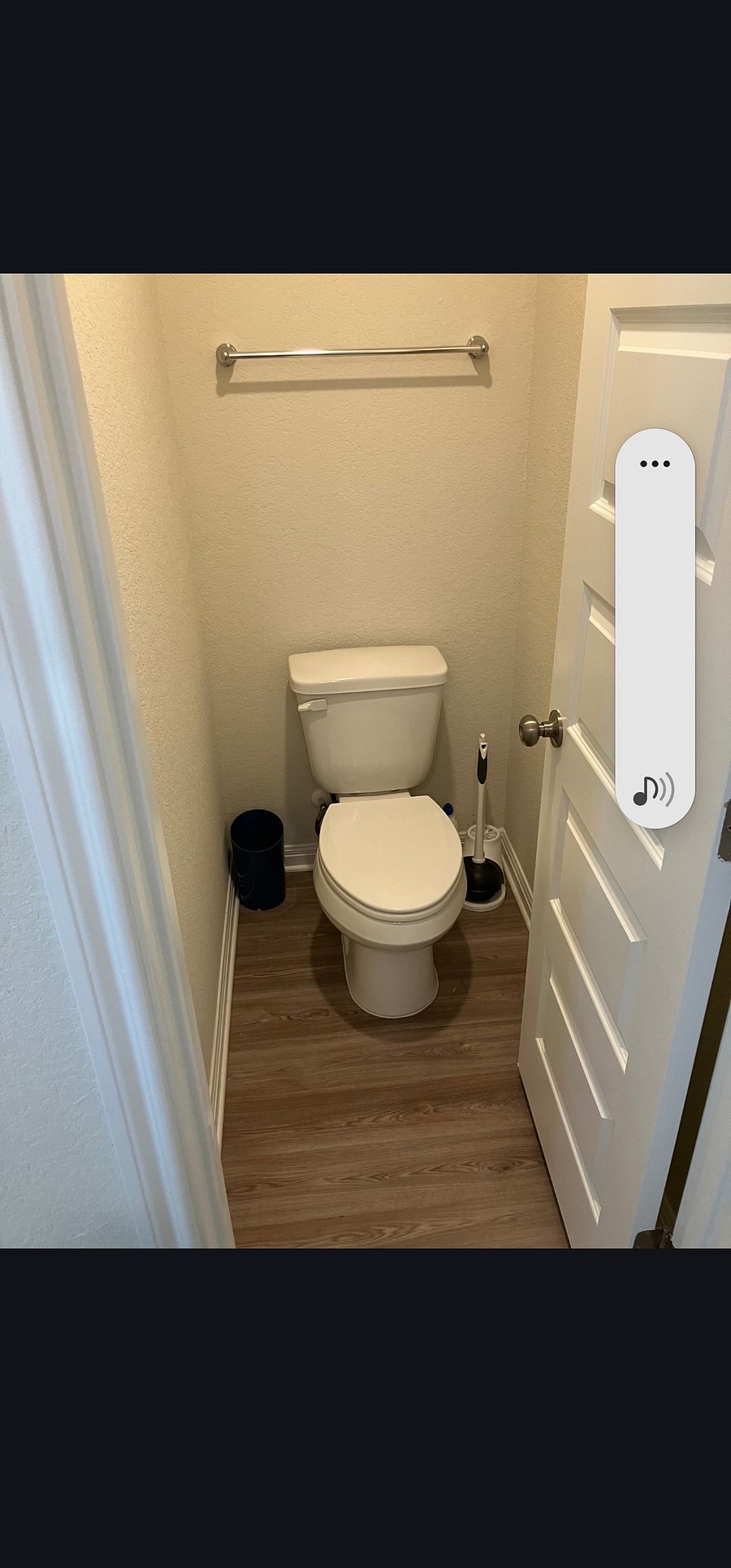 Master bath toilet with door