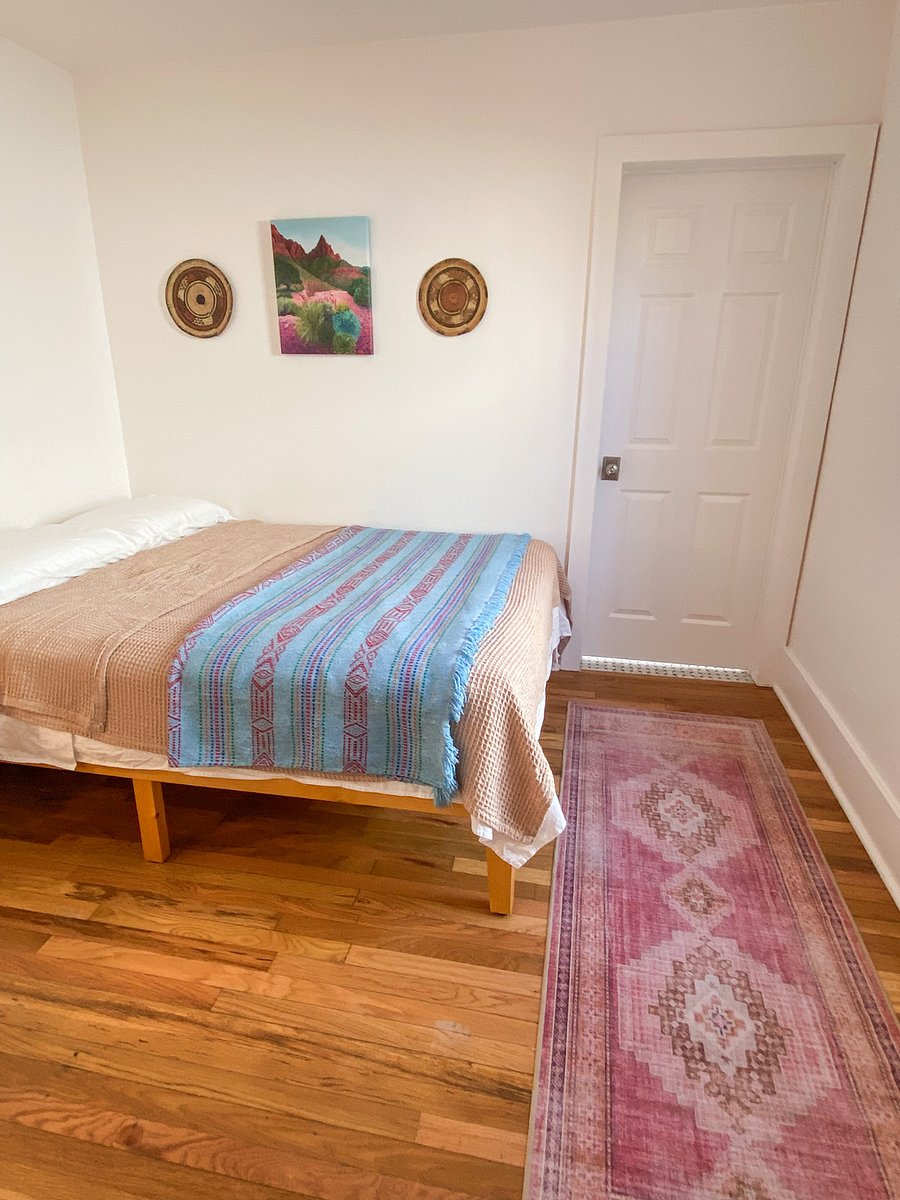 Sandia Room - brand new linens and queen sized mattress (firm). All rooms are outfitted with Ruggable rugs and cellular blackout shades.