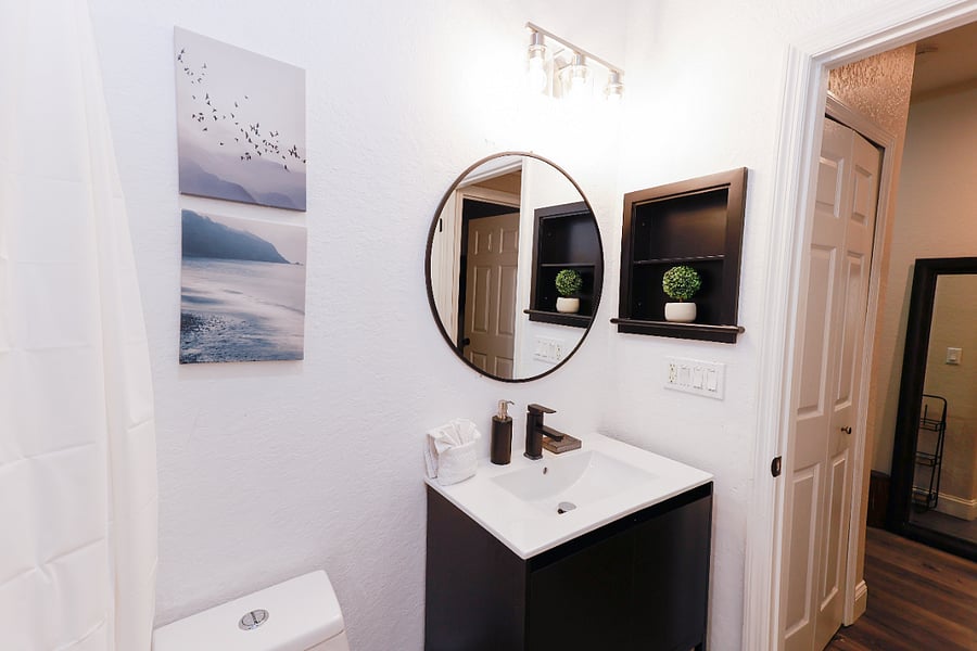 Left side unit bathroom