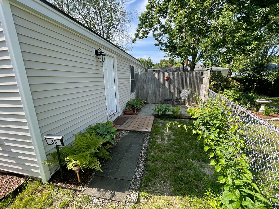 The private patio area. (more fencing coming soon!)