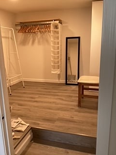 Walk in Closet, ironing board etc