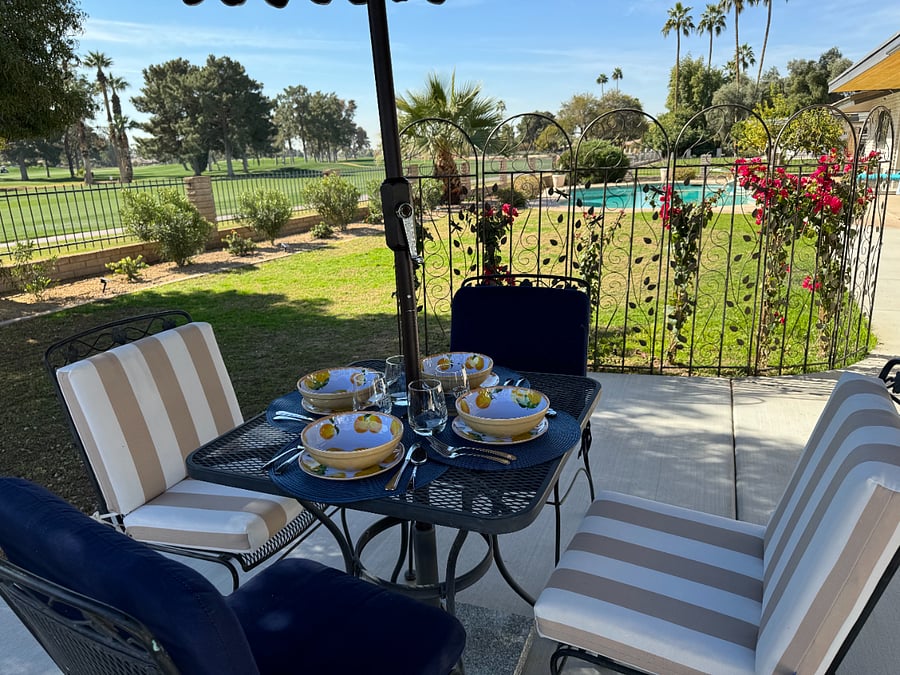 Enjoy your meals out on the private patio and experience tranquility at its finest.  