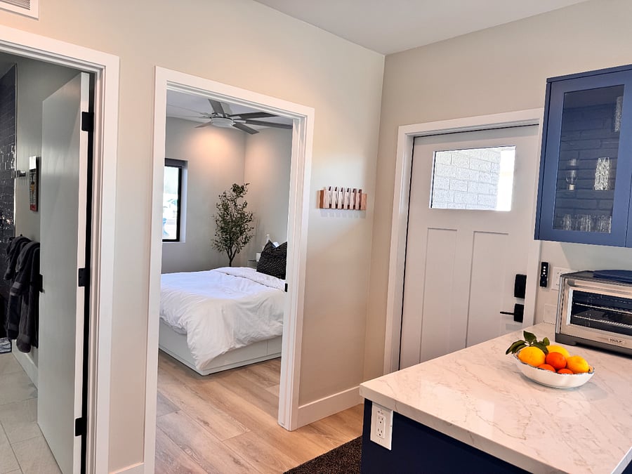 One full bedroom in the casita. 
