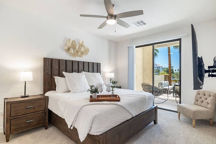 Master bedroom with door to the patio.