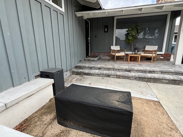 patio and fire pit space facing front of building (for your personal use/no other tenants to use)