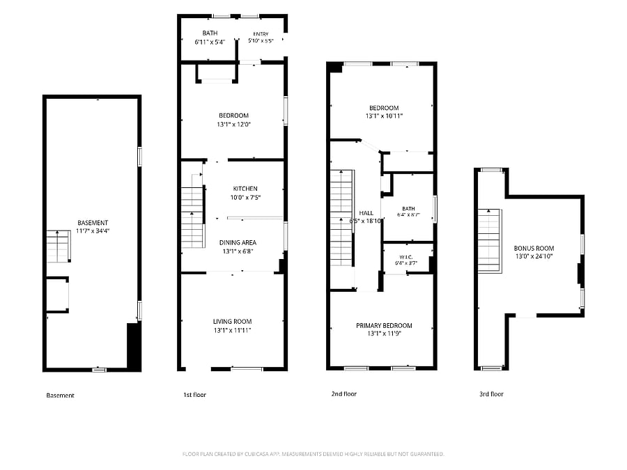 Bottom up floor plan of the house