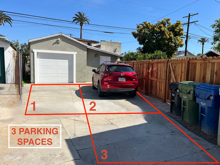 Park up to 3 vehicles in your designated driveway spaces. Sorry, no garage access.
