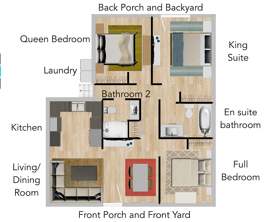 Interior floor plan for 2824 South Orange Drive LA CA 90016