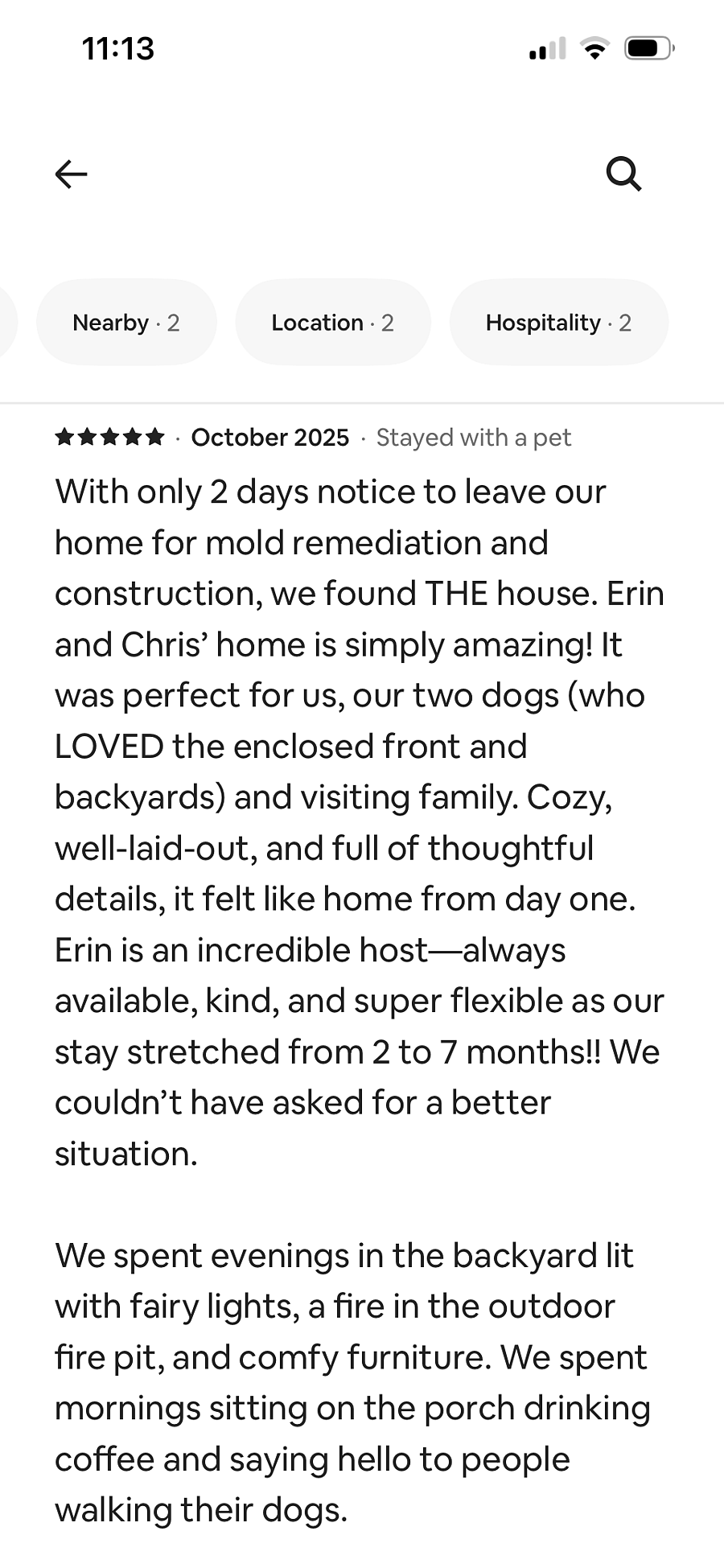 Dianas Airbnb review continued