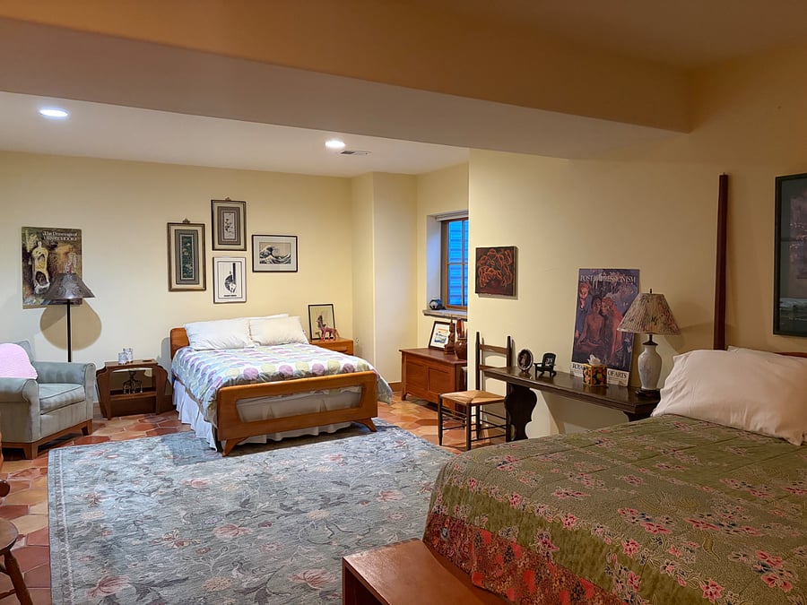 Large lower level guest room