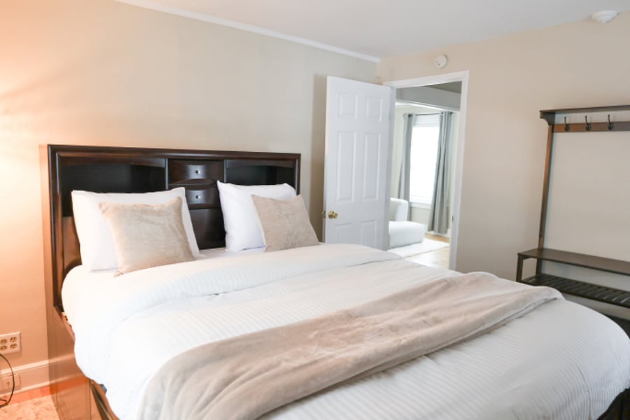 Queen size bed with 8 draws on the bottom of the frame 
