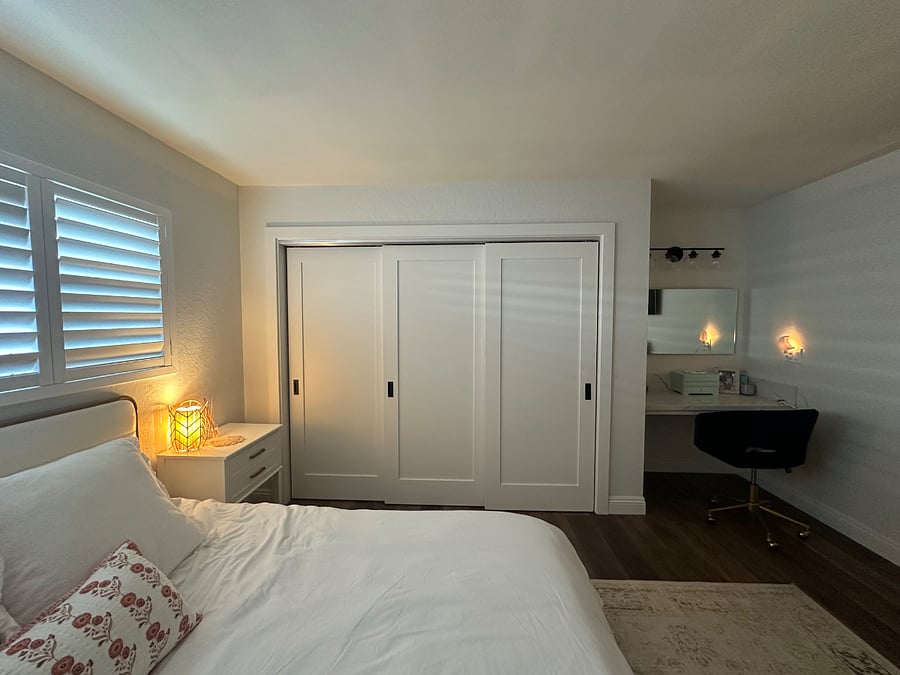 Large closet with custom closet system