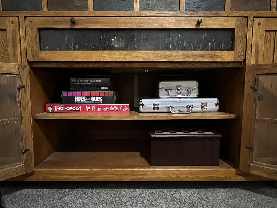 Living room TV console and games