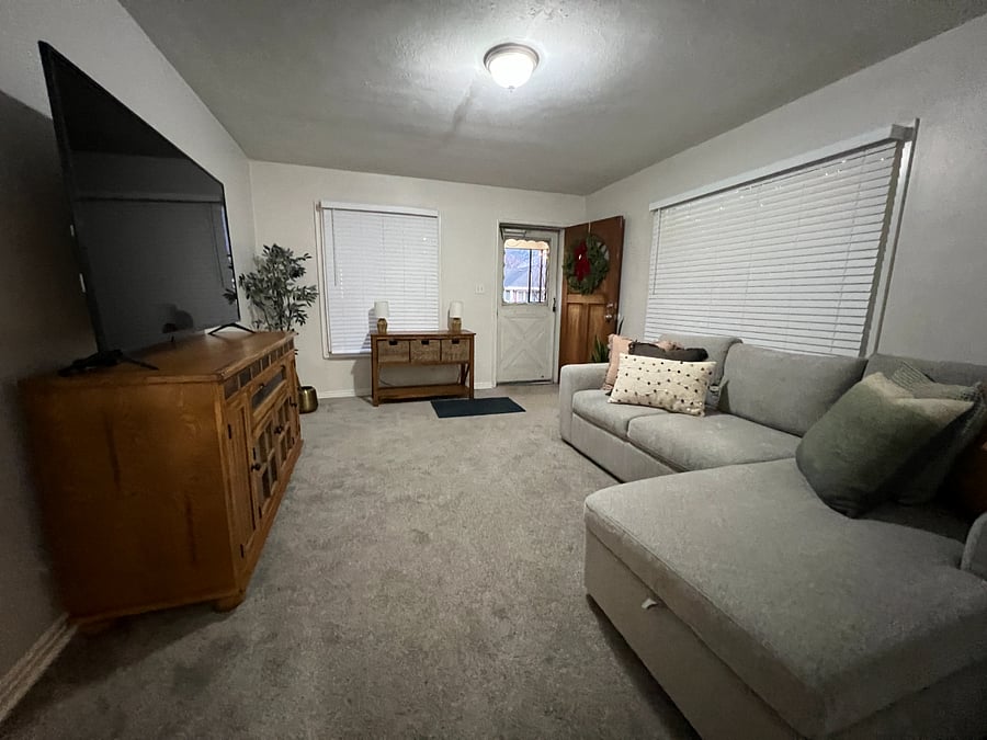 Living room with large LG Smart TV